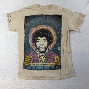 Radio‎ Days Jimi Hendrix Voodoo Child T-Shirt Medium Tan Graphic Short Sleeve
